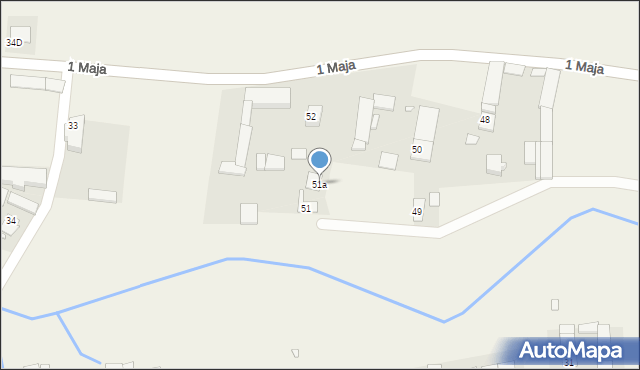 Kujakowice Dolne, 1 Maja, 51a, mapa Kujakowice Dolne