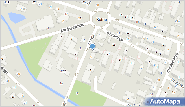Kutno, 1 Maja, 5a, mapa Kutno