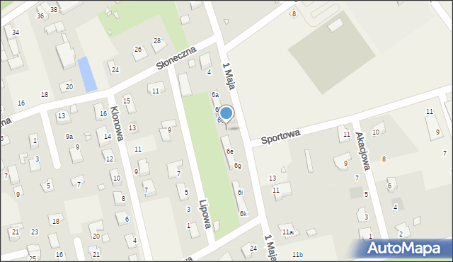 Łambinowice, 1 Maja, 6d, mapa Łambinowice