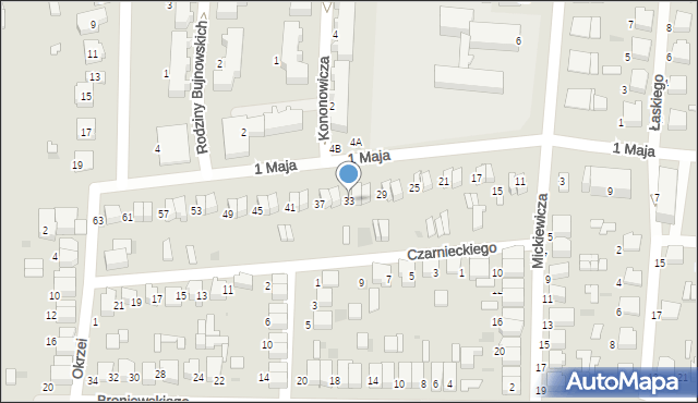 Łask, 1 Maja, 33, mapa Łask