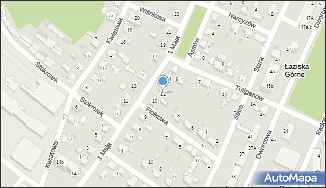 Łaziska Górne, 1 Maja, 12, mapa Łaziska Górne