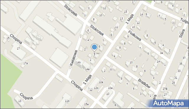 Łaziska Górne, 1 Maja, 3, mapa Łaziska Górne