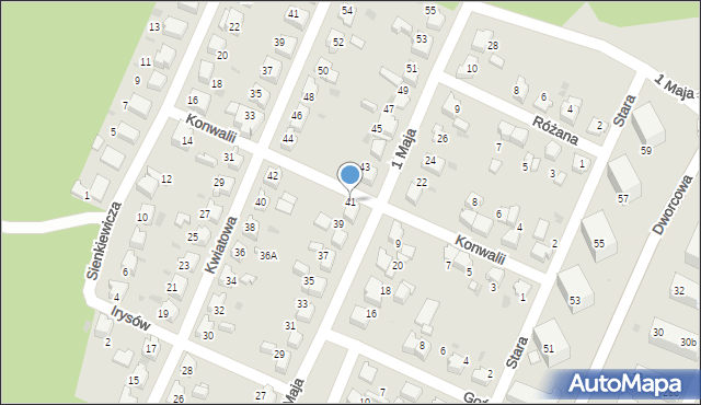 Łaziska Górne, 1 Maja, 41, mapa Łaziska Górne