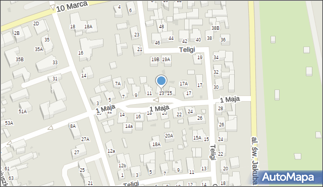 Łeba, 1 Maja, 13, mapa Łeba