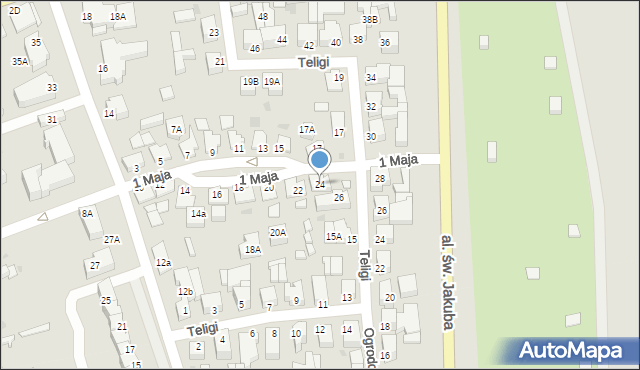 Łeba, 1 Maja, 24, mapa Łeba