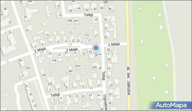 Łeba, 1 Maja, 26, mapa Łeba