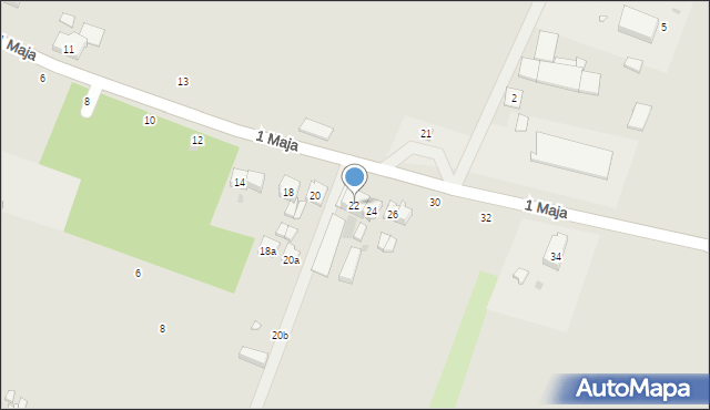 Leśnica, 1 Maja, 22, mapa Leśnica