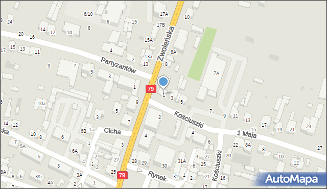 Lipsko, 1 Maja, 1, mapa Lipsko