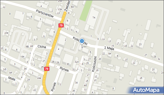 Lipsko, 1 Maja, 4, mapa Lipsko