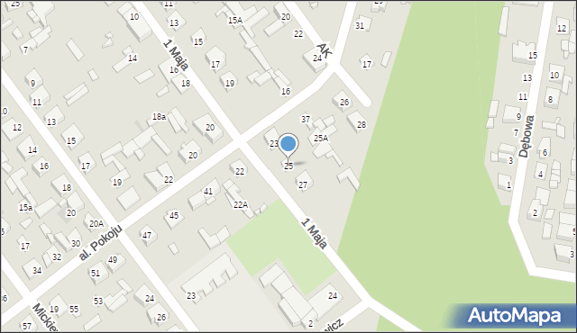 Łochów, 1 Maja, 25, mapa Łochów