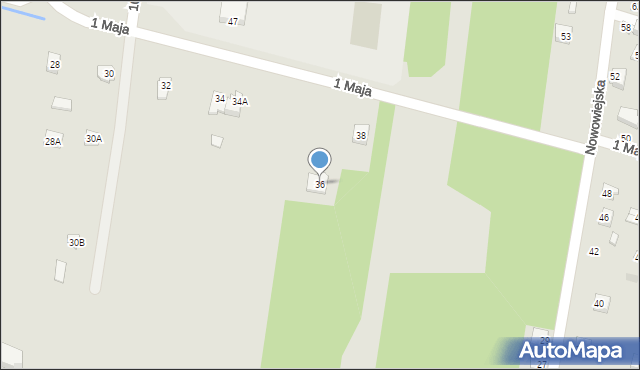 Łochów, 1 Maja, 36, mapa Łochów