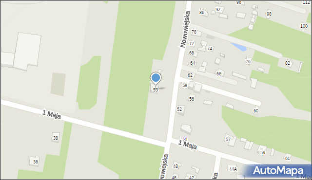 Łochów, 1 Maja, 53, mapa Łochów
