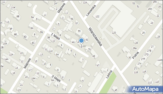 Łomianki, 1 Maja, 2, mapa Łomianki