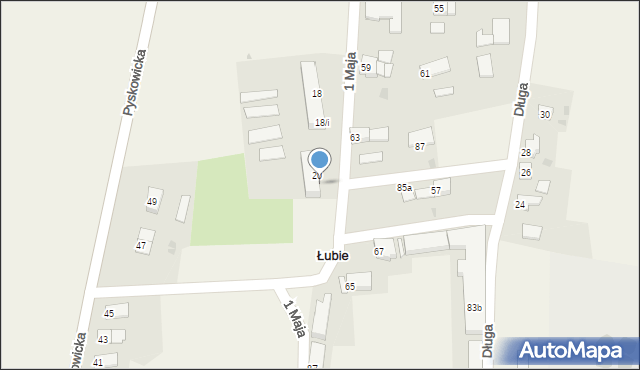 Łubie, 1 Maja, 20/i/, mapa Łubie