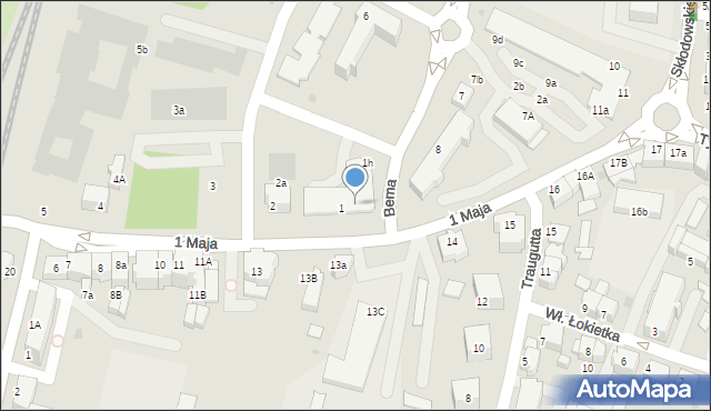 Lubin, 1 Maja, 1g, mapa Lubin