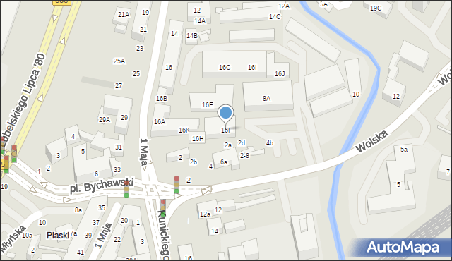 Lublin, 1 Maja, 16F, mapa Lublina