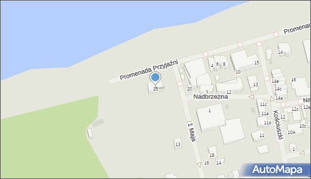 Mielno, 1 Maja, 15, mapa Mielno