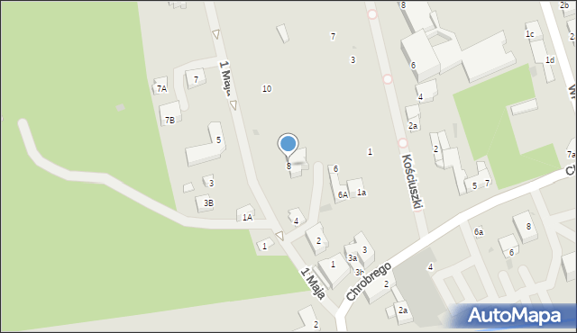 Mielno, 1 Maja, 8, mapa Mielno