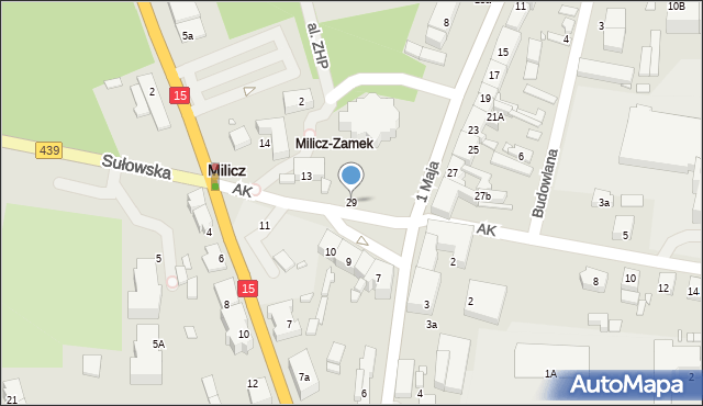Milicz, 1 Maja, 29, mapa Milicz