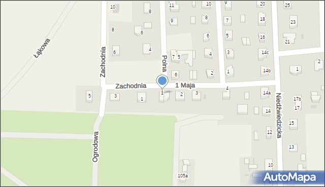 Miłkowice, 1 Maja, 1, mapa Miłkowice