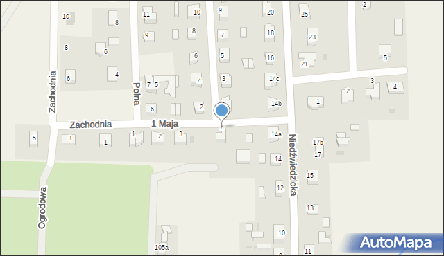 Miłkowice, 1 Maja, 4, mapa Miłkowice