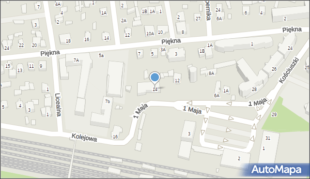 Mińsk Mazowiecki, 1 Maja, 14, mapa Mińsk Mazowiecki