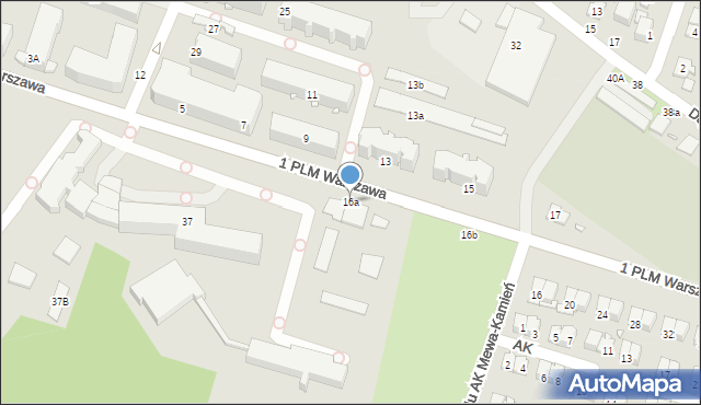 Mińsk Mazowiecki, 1 PLM Warszawa, 16a, mapa Mińsk Mazowiecki