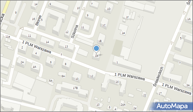 Mińsk Mazowiecki, 1 PLM Warszawa, 1A, mapa Mińsk Mazowiecki