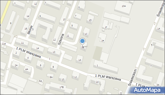 Mińsk Mazowiecki, 1 PLM Warszawa, 1B, mapa Mińsk Mazowiecki