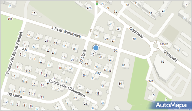 Mińsk Mazowiecki, 1 PLM Warszawa, 42, mapa Mińsk Mazowiecki