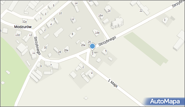 Modzurów, 1 Maja, 1, mapa Modzurów