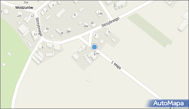 Modzurów, 1 Maja, 4, mapa Modzurów