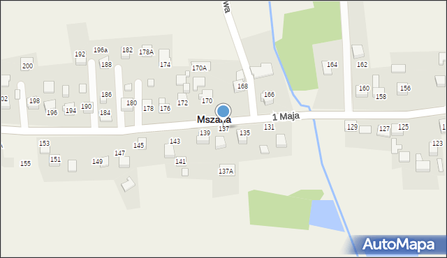 Mszana, 1 Maja, 137, mapa Mszana