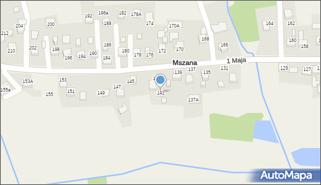 Mszana, 1 Maja, 141, mapa Mszana