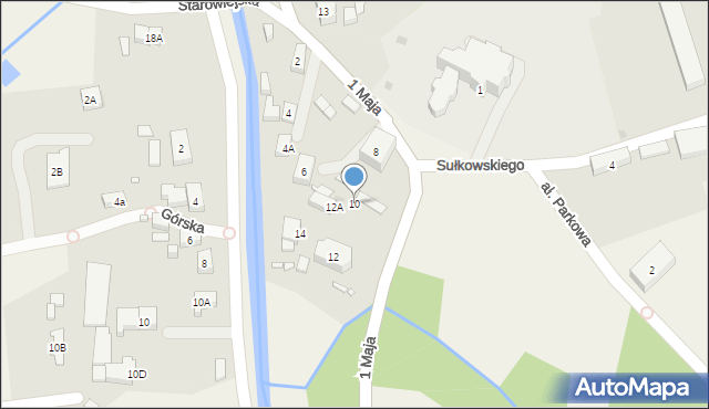 Mysłakowice, 1 Maja, 10, mapa Mysłakowice