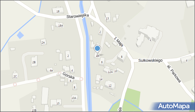 Mysłakowice, 1 Maja, 4A, mapa Mysłakowice