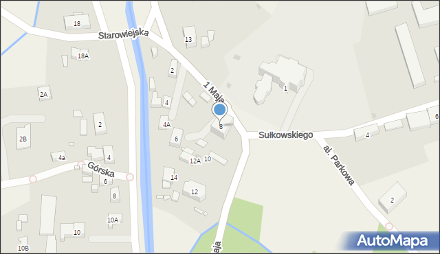 Mysłakowice, 1 Maja, 8, mapa Mysłakowice