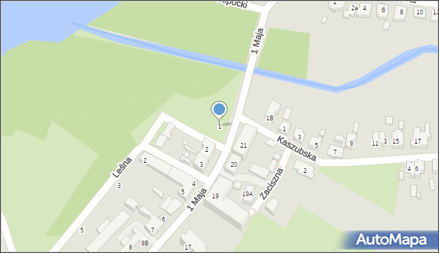 Myślibórz, 1 Maja, 1, mapa Myślibórz