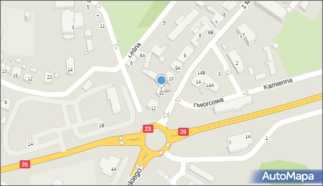 Myślibórz, 1 Maja, 11, mapa Myślibórz