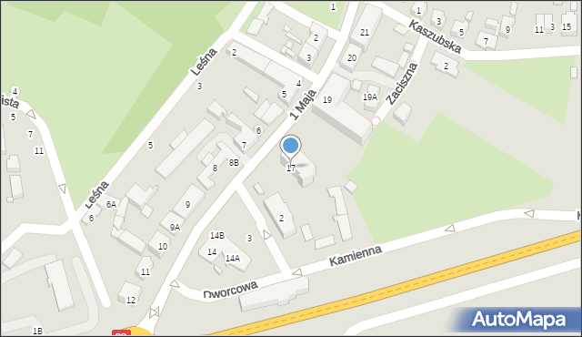 Myślibórz, 1 Maja, 17, mapa Myślibórz