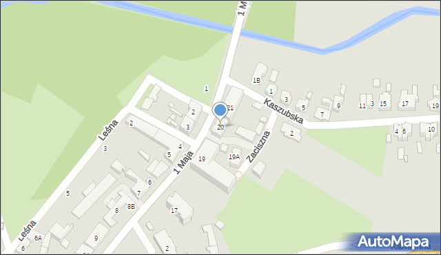 Myślibórz, 1 Maja, 20, mapa Myślibórz