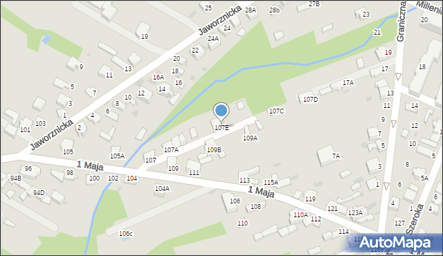 Myszków, 1 Maja, 107E, mapa Myszków