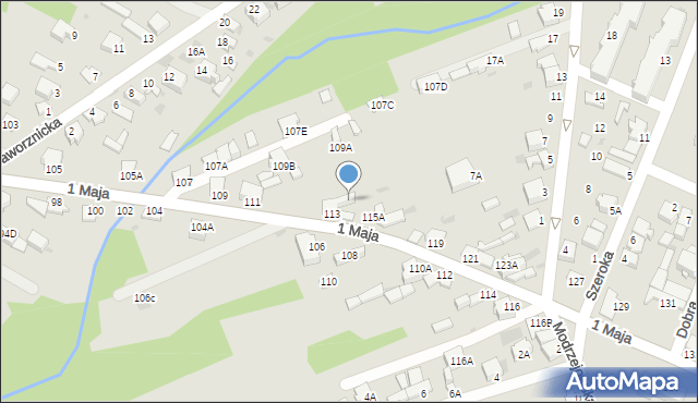 Myszków, 1 Maja, 113a, mapa Myszków