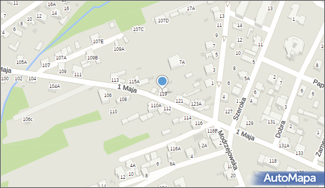 Myszków, 1 Maja, 119, mapa Myszków