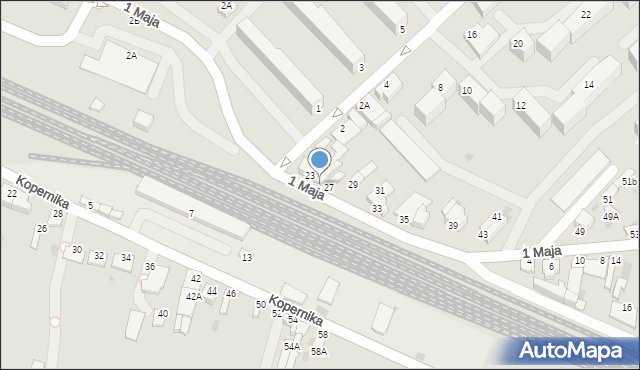 Myszków, 1 Maja, 25, mapa Myszków