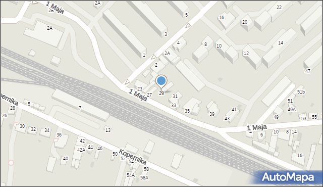 Myszków, 1 Maja, 29, mapa Myszków