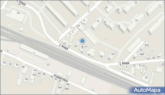 Myszków, 1 Maja, 31, mapa Myszków