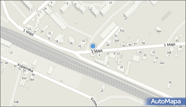 Myszków, 1 Maja, 4, mapa Myszków