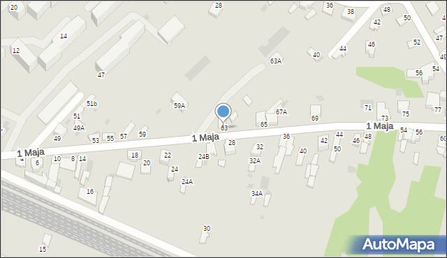 Myszków, 1 Maja, 63, mapa Myszków