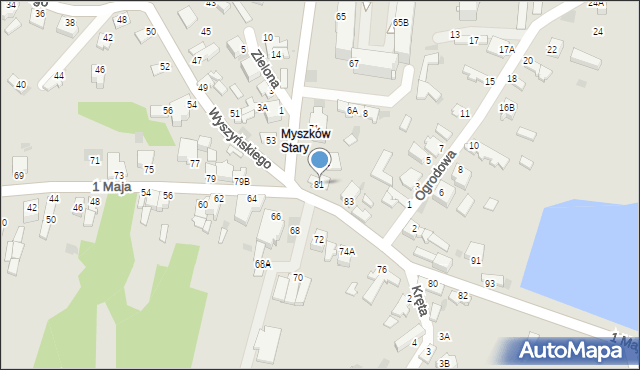 Myszków, 1 Maja, 81, mapa Myszków